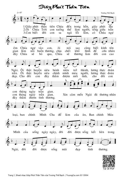 Sheet nhạc PDF bài Giây Phút Thần Tiên