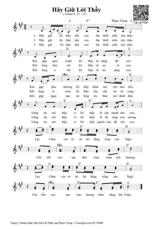 Hãy Giữ Lời Thầy