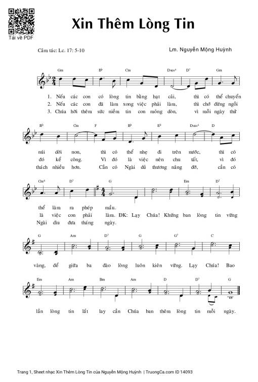 Xin Thêm Lòng Tin