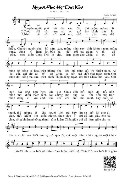 Sheet nhạc PDF bài Người Phú Hộ Dại Khờ