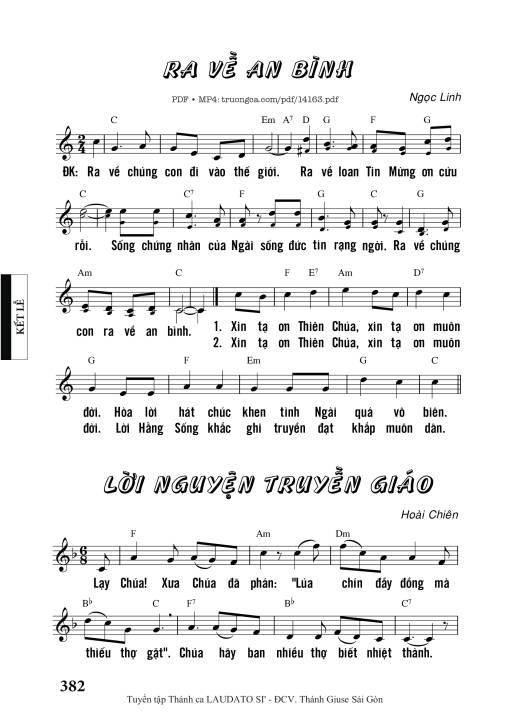 Sheet nhạc PDF bài Lời Nguyện Truyền Giáo