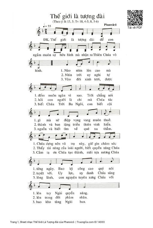 Sheet nhạc PDF bài Thế Giới Là Tượng đài