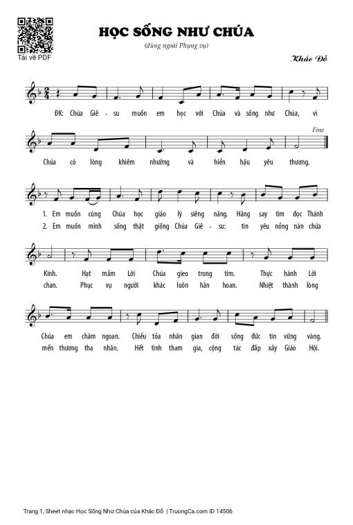 Học Sống Như Chúa