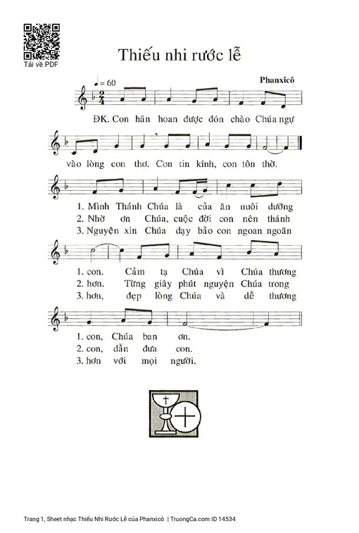 Sheet nhạc PDF bài Thiếu Nhi Rước Lễ