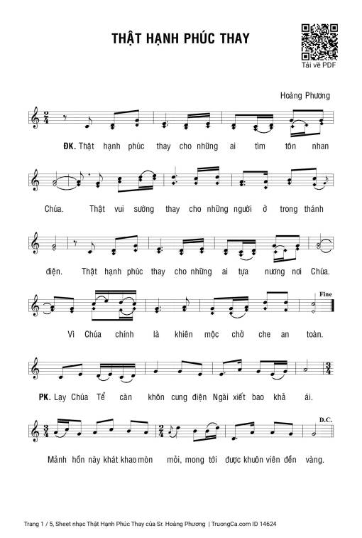 Sheet nhạc PDF bài Thật Hạnh Phúc Thay
