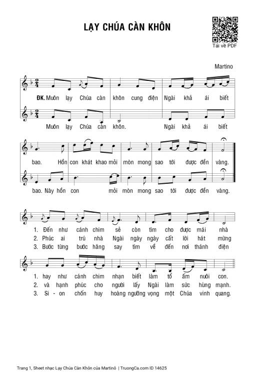 Sheet nhạc PDF bài Lạy Chúa Càn Khôn
