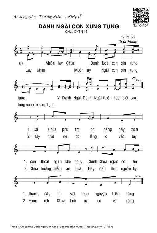 Danh Ngài Con Xưng Tụng