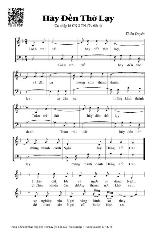 Hãy đến Thờ Lạy (tv. 65)