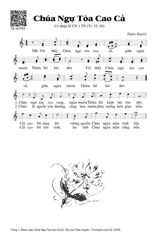 Sheet nhạc PDF bài Chúa Ngự Tòa Cao Cả (tv. 35)