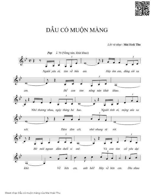 Sheet nhạc PDF bài Dẫu có muộn màng