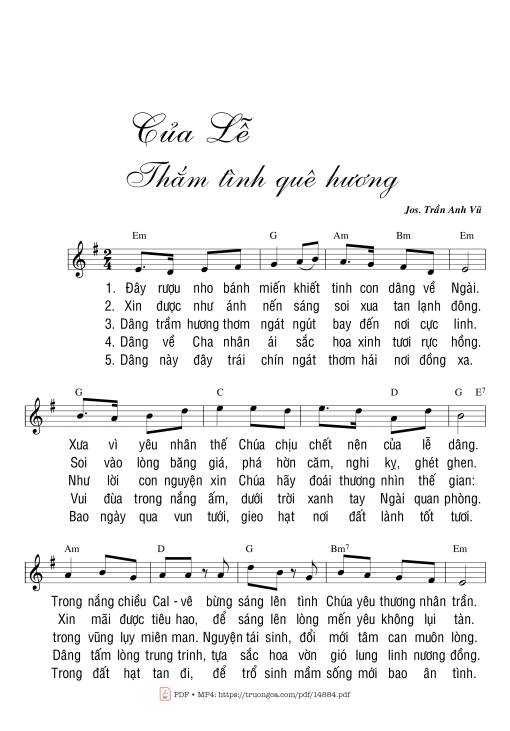 Sheet nhạc PDF bài Của Lễ Thắm Tình Quê Hương