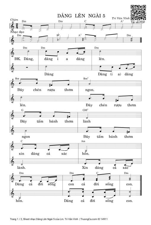 Sheet nhạc PDF bài Dâng Lên Ngài 5