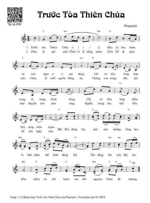 Sheet nhạc PDF bài Trước Tòa Thiên Chúa
