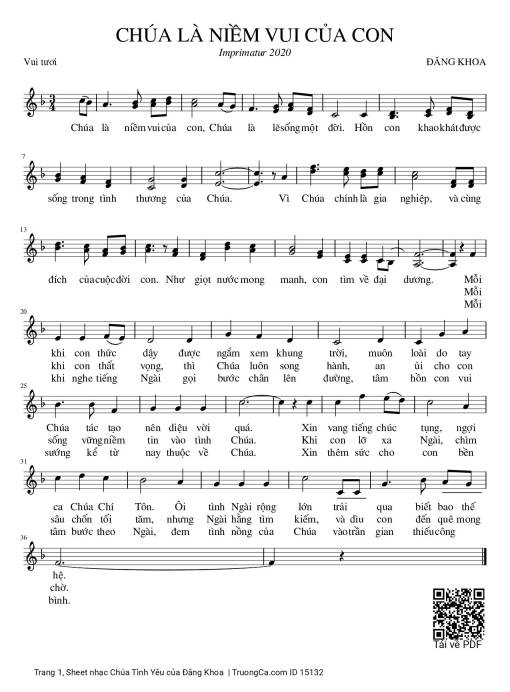 Sheet nhạc PDF bài Chúa Tình Yêu