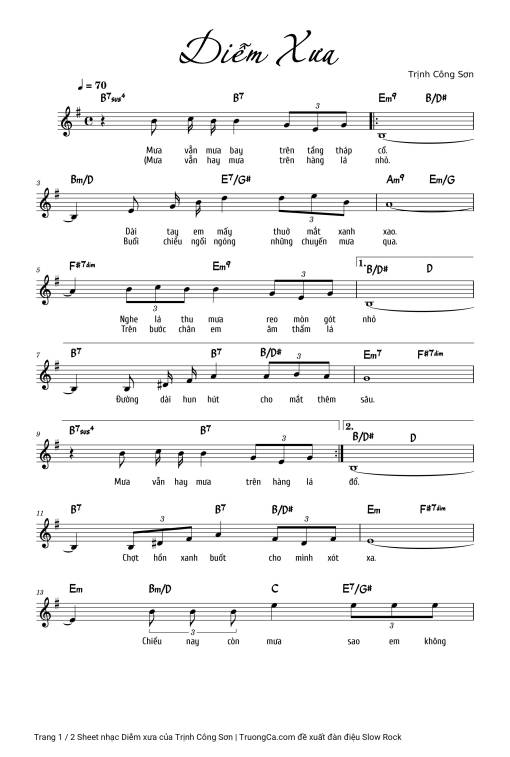 Diễm xưa - Trịnh Công Sơn