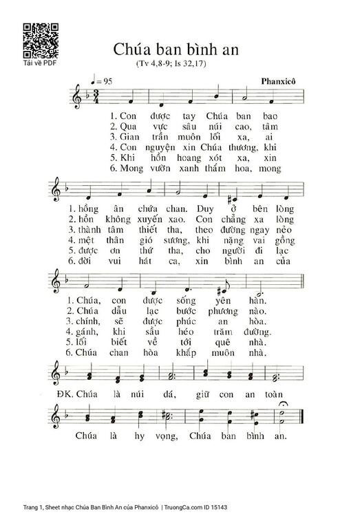 Sheet nhạc PDF bài Chúa Ban Bình An