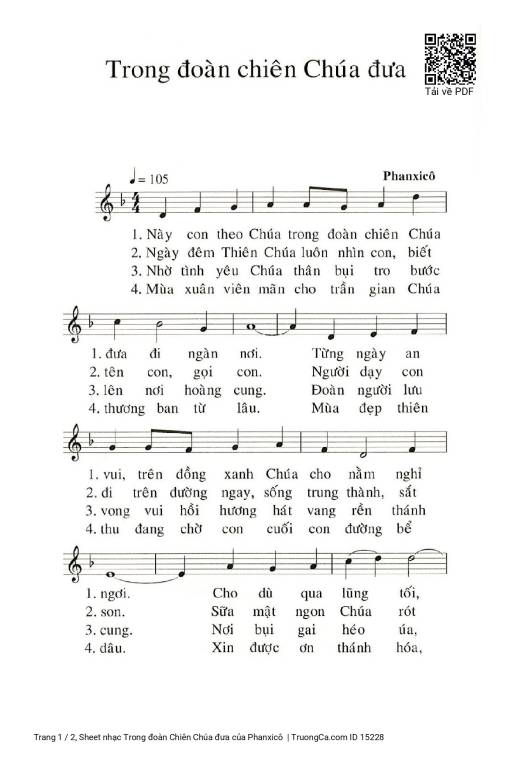 Sheet nhạc PDF bài Trong đoàn Chiên Chúa đưa