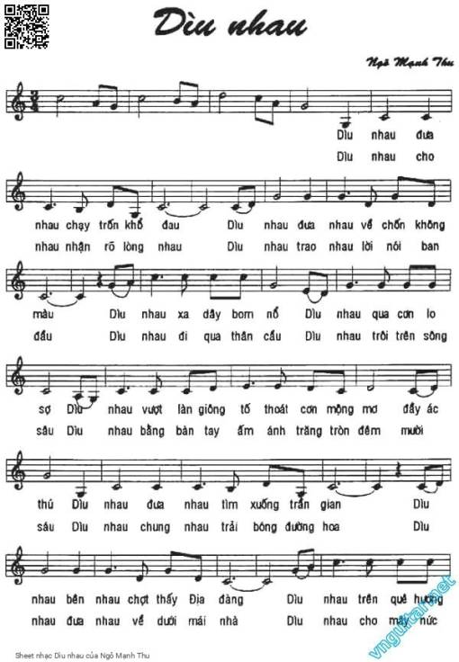 Sheet nhạc PDF bài Dìu nhau - Ngô Mạnh Thu