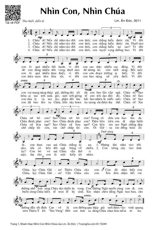 Sheet nhạc PDF bài Nhìn Con Nhìn Chúa