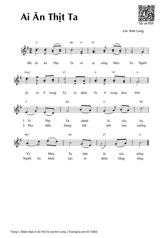Sheet nhạc PDF bài Ai ăn Thịt Ta