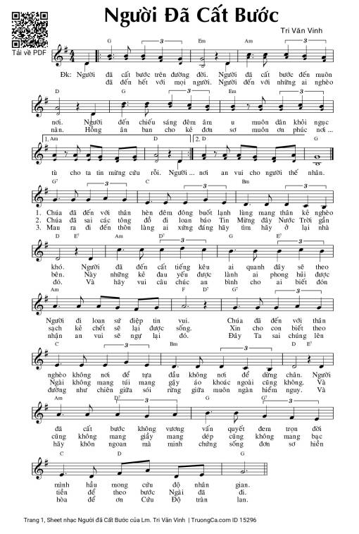 Sheet nhạc PDF bài Người đã Cất Bước