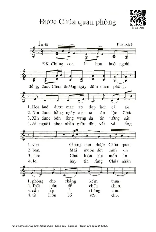 Sheet nhạc PDF bài được Chúa Quan Phòng