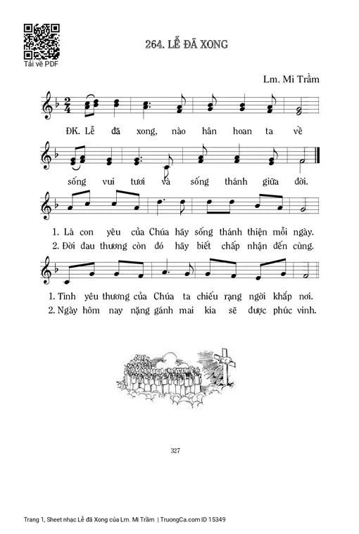 Sheet nhạc PDF bài Lễ đã Xong - Lm. Mi Trầm