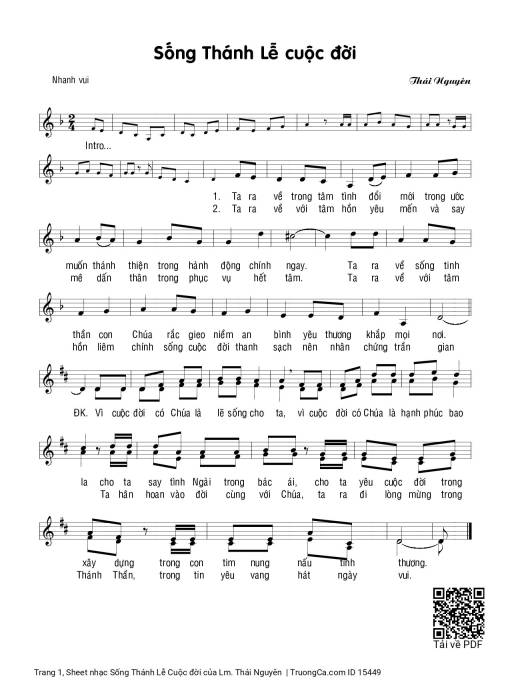 Sheet nhạc PDF bài Sống Thánh Lễ Cuộc đời