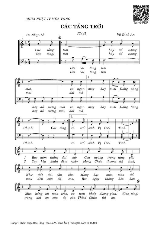 Sheet nhạc PDF bài Các Tầng Trời