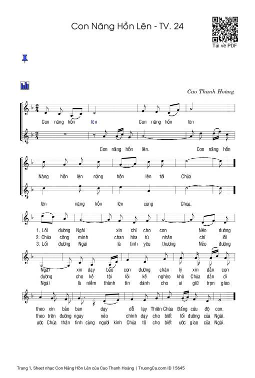 Sheet nhạc PDF bài Con Nâng Hồn Lên