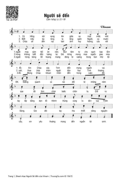 Sheet nhạc PDF bài Người Sẽ đến