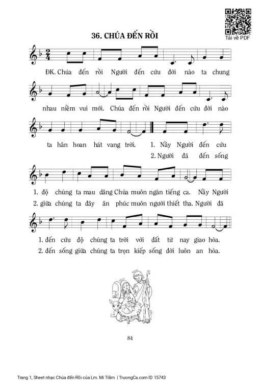 Sheet nhạc PDF bài Chúa đến Rồi