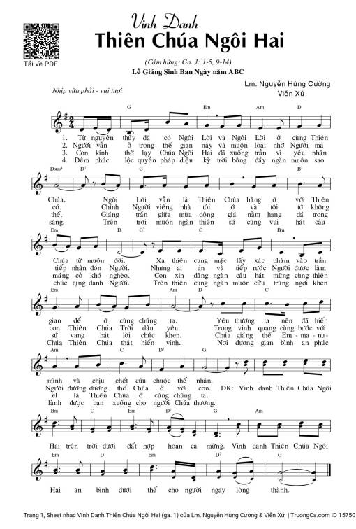 Vinh Danh Thiên Chúa Ngôi Hai (ga. 1)