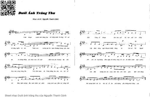 Sheet nhạc PDF bài Dưới ánh trăng thu
