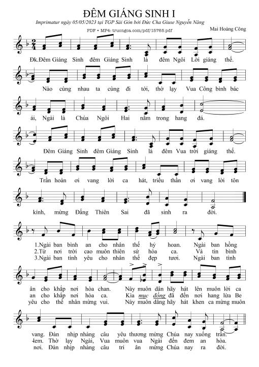 Sheet nhạc PDF bài đêm Giáng Sinh I
