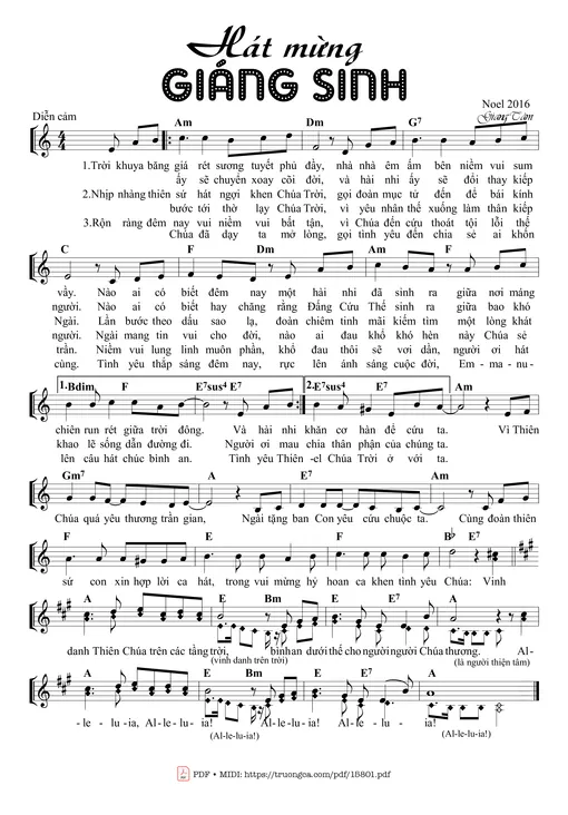 Sheet nhạc PDF bài Hát Mừng Giáng Sinh