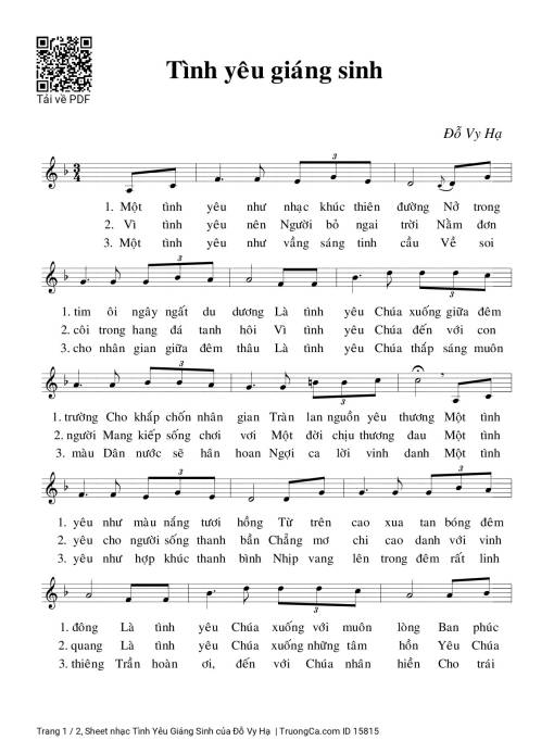 Sheet nhạc PDF bài Tình Yêu Giáng Sinh