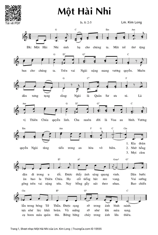 Một Hài Nhi - Lm. Kim Long