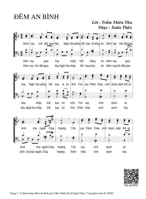 đêm An Bình - Trầm Thiên Thu & Xuân Thảo