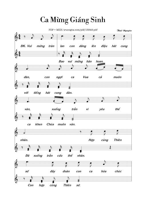 Sheet nhạc PDF bài Ca Mừng Giáng Sinh