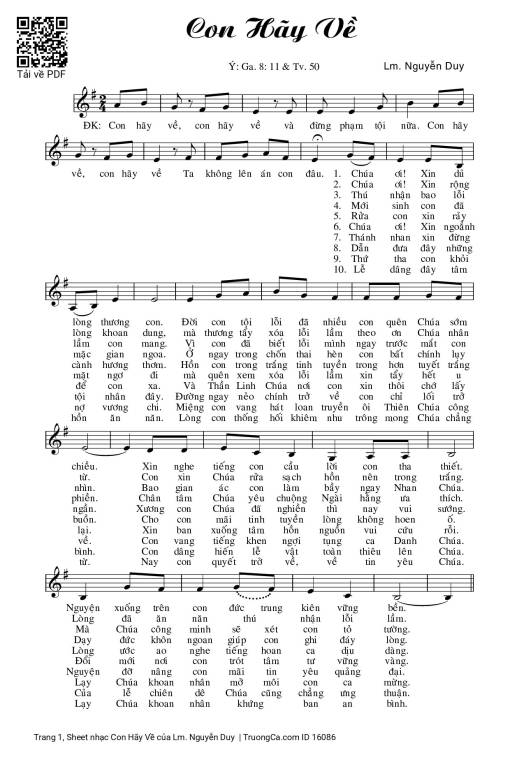 Con Hãy Về - Lm. Nguyễn Duy