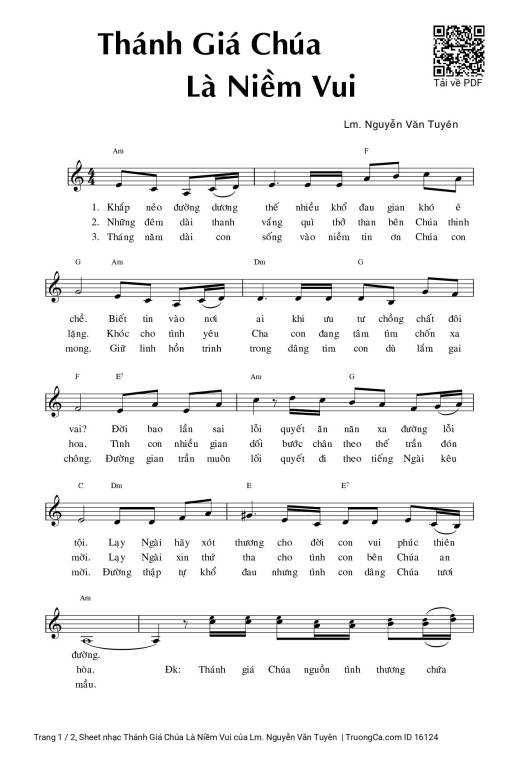 Sheet nhạc PDF bài Thánh Giá Chúa Là Niềm Vui