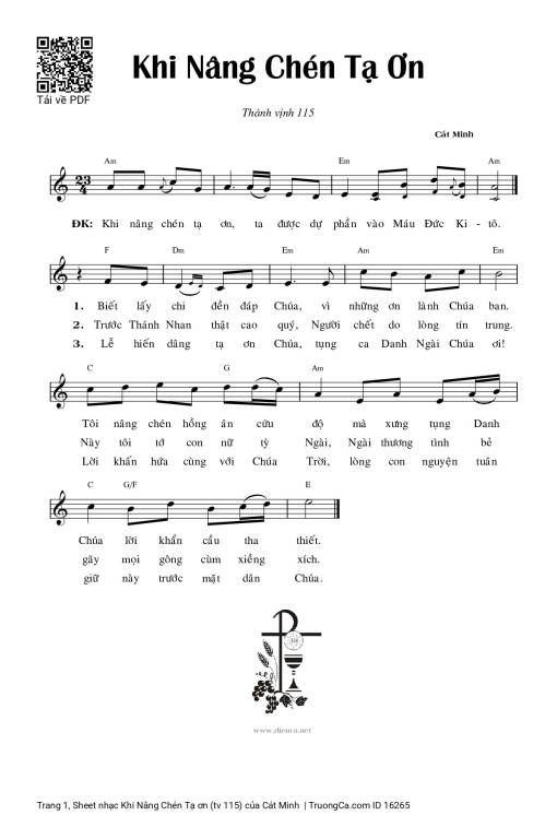 Khi Nâng Chén Tạ ơn (tv 115)