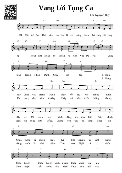 Vang Lời Tụng Ca