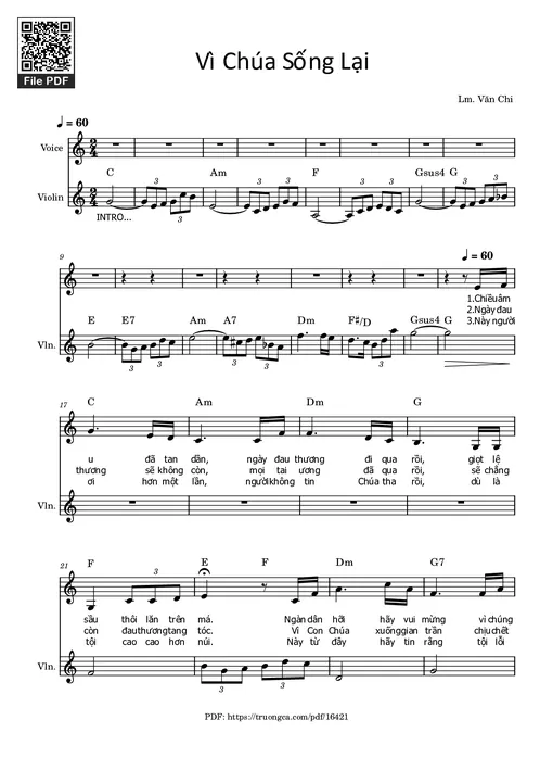 Vì Chúa Sống Lại (intro + bè violin)