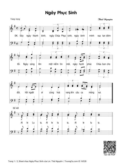 Sheet nhạc PDF bài Ngày Phục Sinh