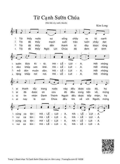 Sheet nhạc PDF bài Từ Cạnh Sườn Chúa