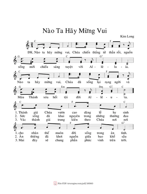 Sheet nhạc PDF bài Nào Ta Hãy Mừng Vui