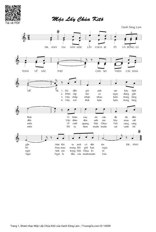 Sheet nhạc PDF bài Mặc Lấy Chúa Kitô
