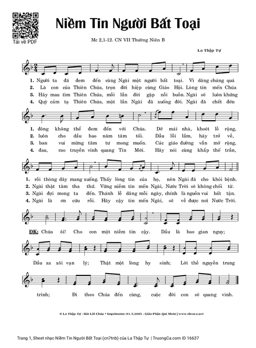 Sheet nhạc PDF bài Niềm Tin Người Bất Toại (cn7tnb)